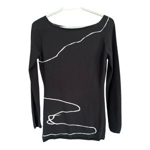 SARAH PACINI | Lightweight Boat Neck Long Line Knit Top